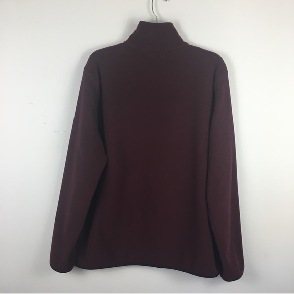 Nautica 1/4 Zip Pullover Jacket Sz Large Slim Fit Fleece Burgundy Color Block - Picture 8 of 10